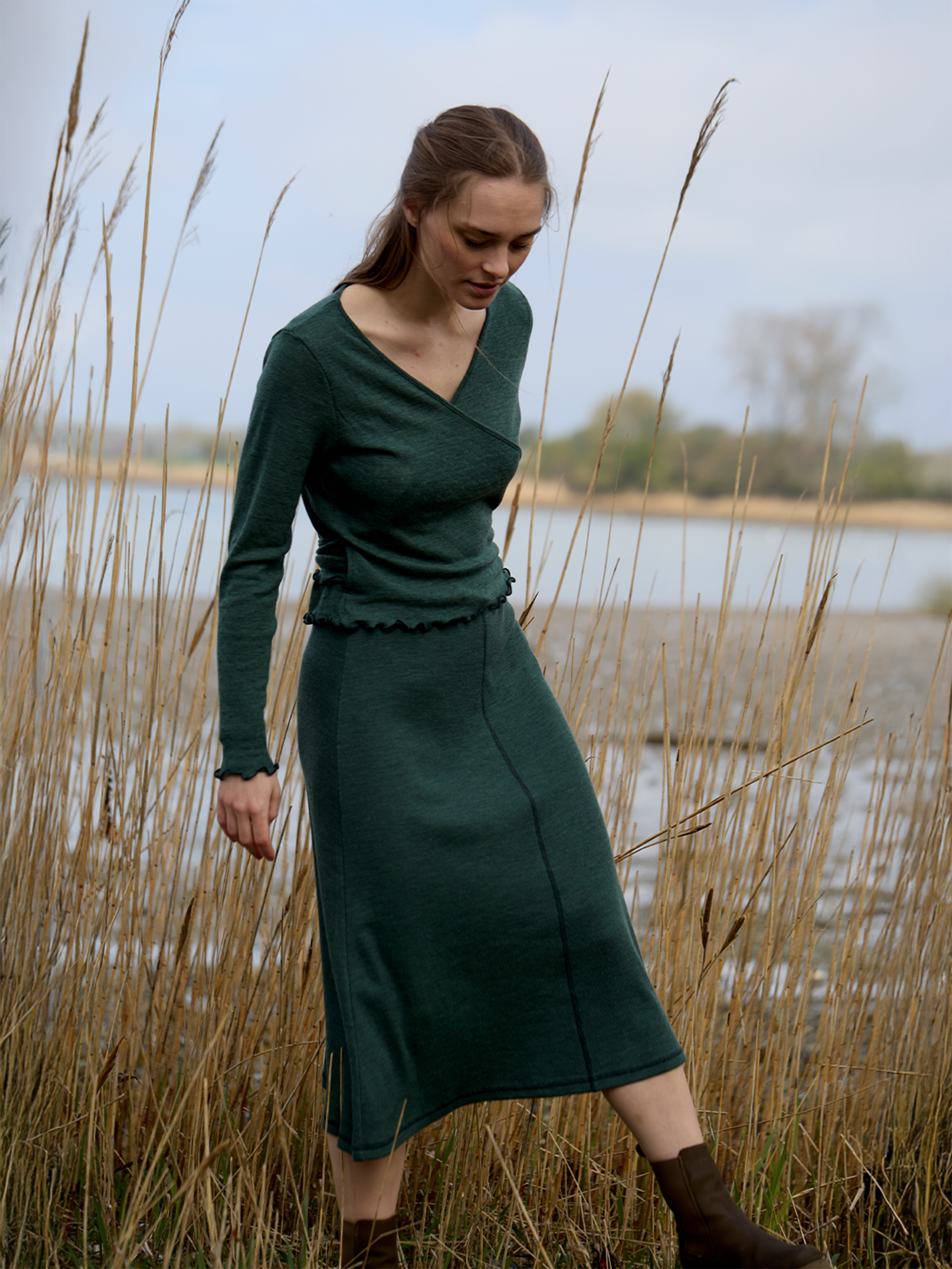 A-skirt rib merino