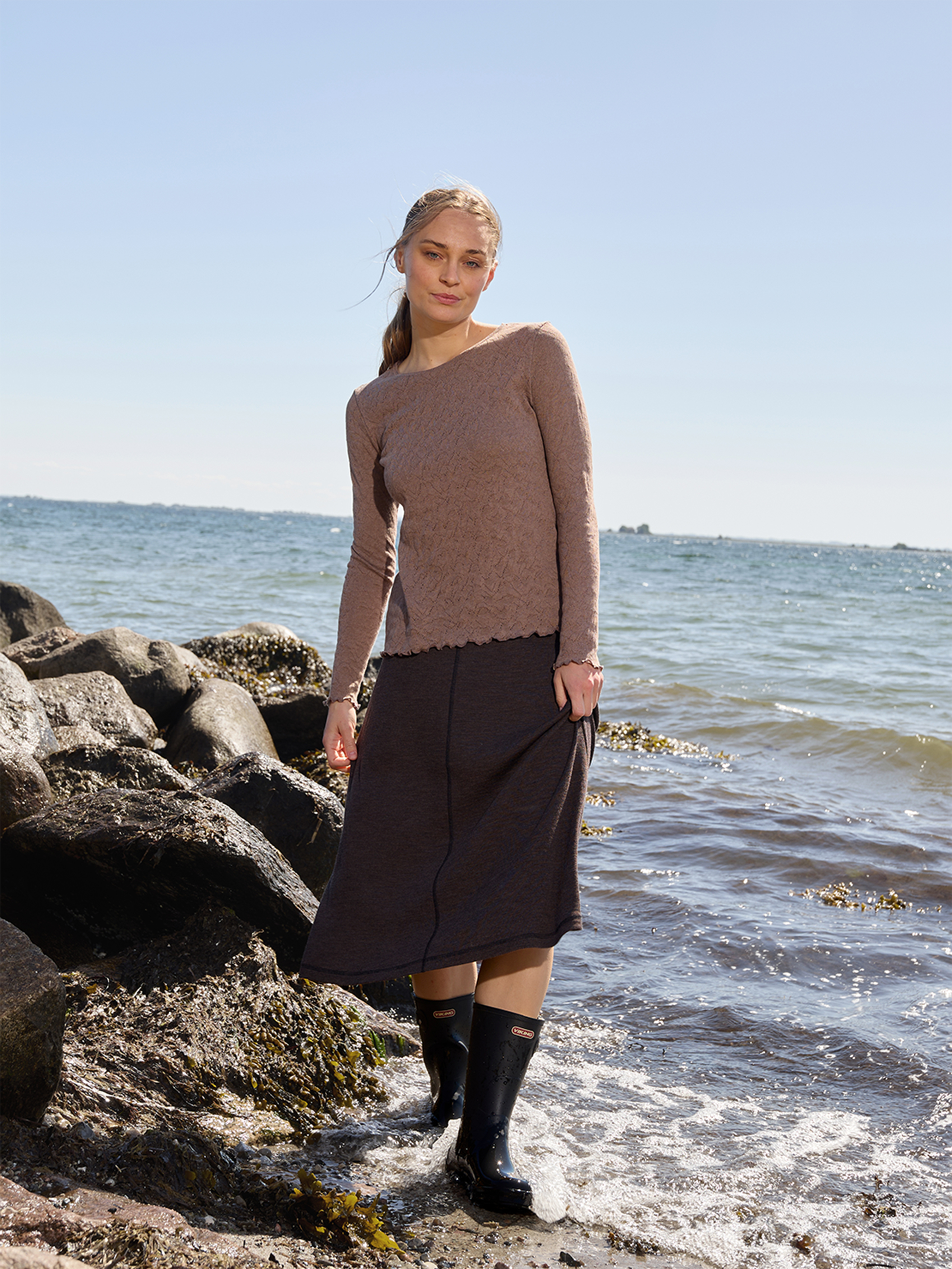 A-skirt rib merino