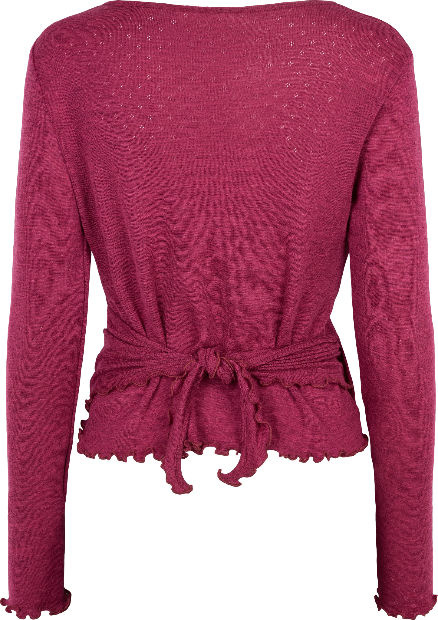 Wrap shirt eyelet merino