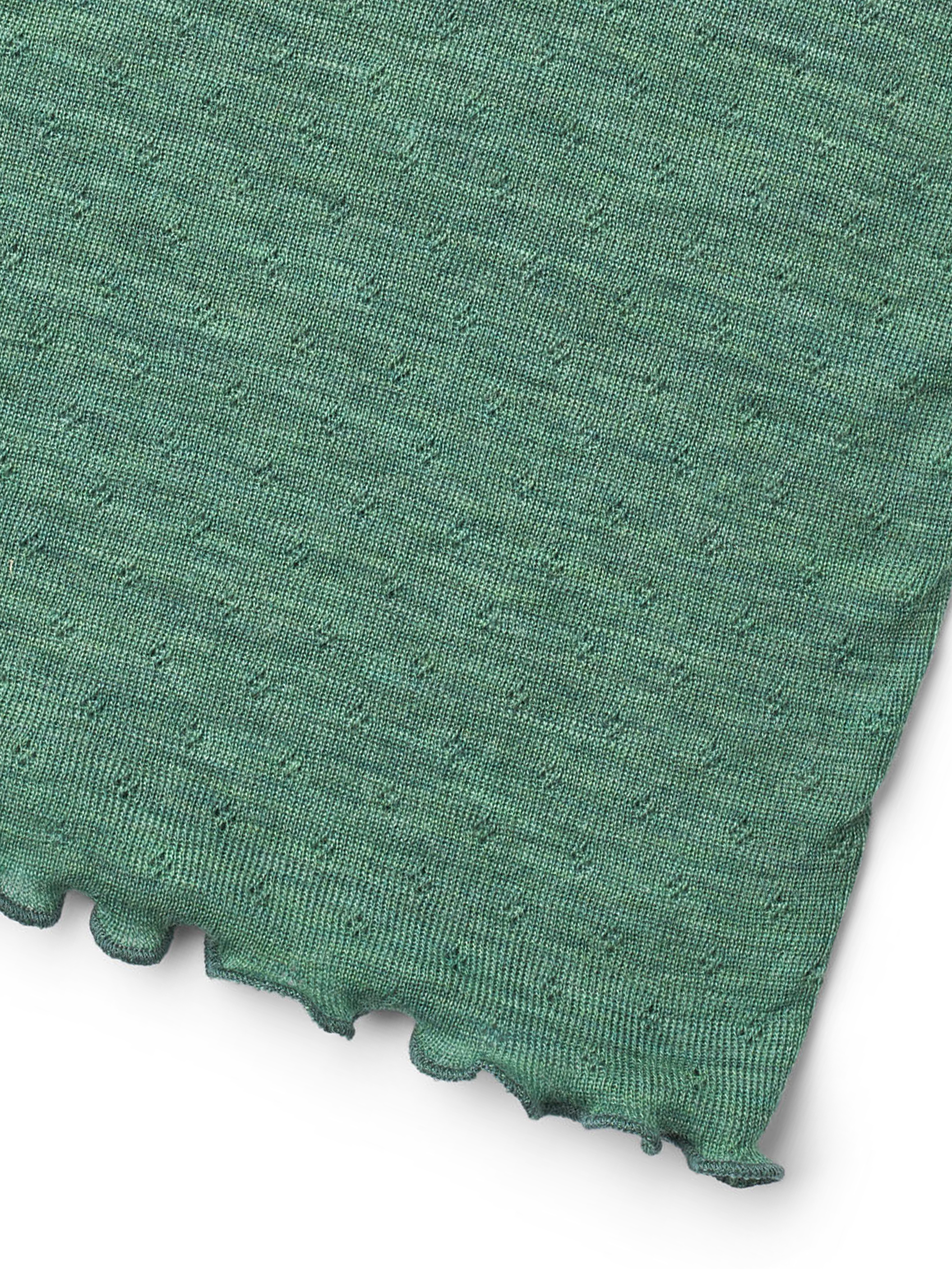 Wrap shirt eyelet merino