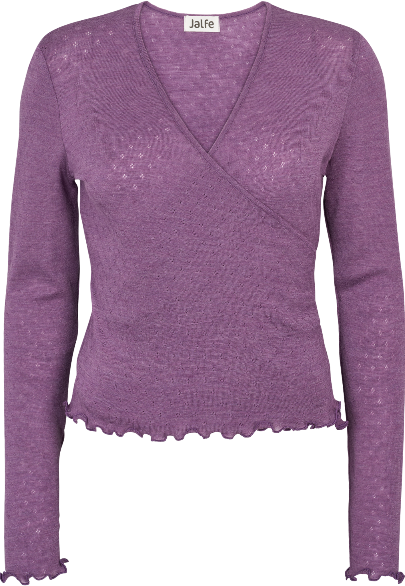 Wrap shirt eyelet merino