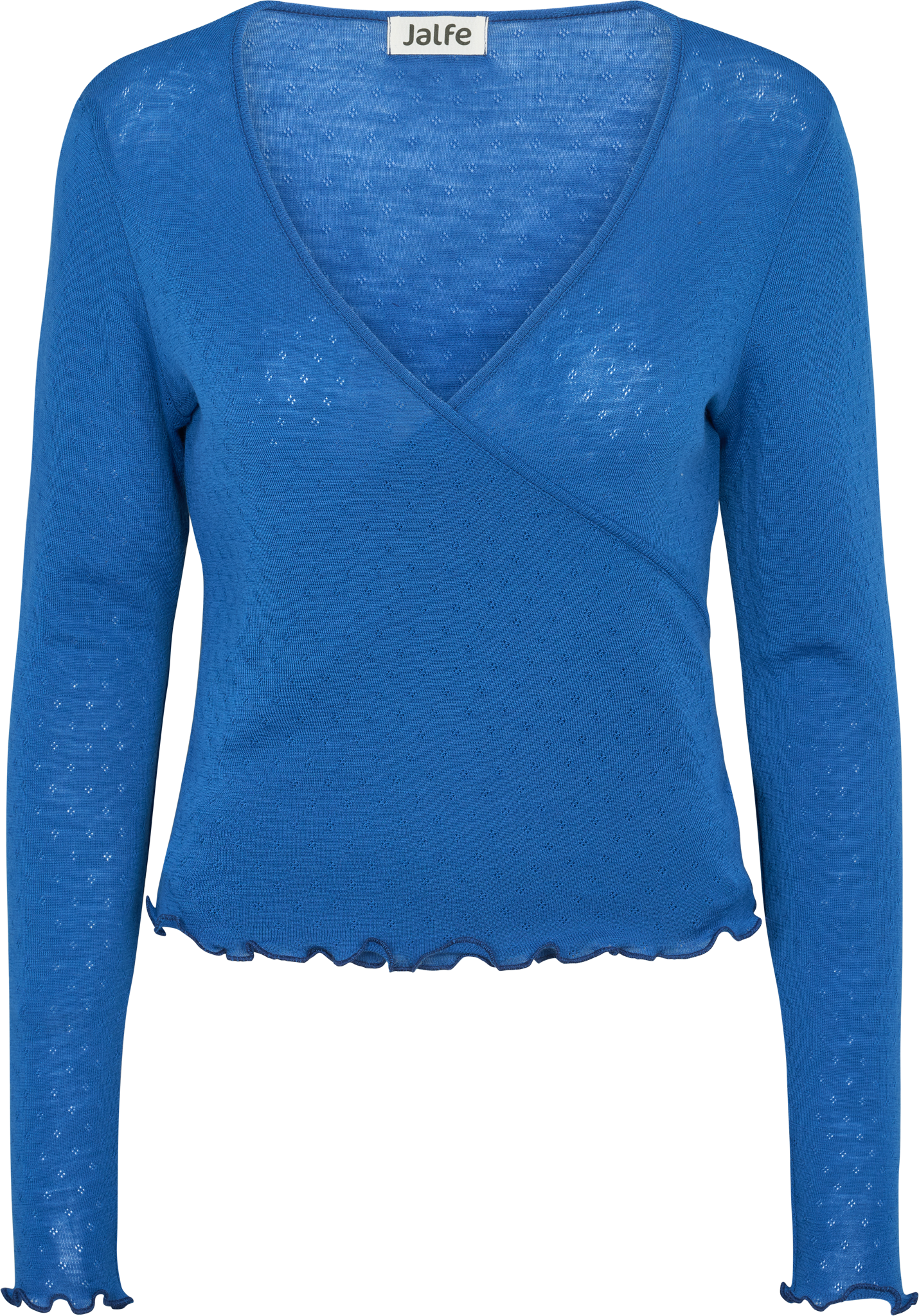 Wrap shirt eyelet merino