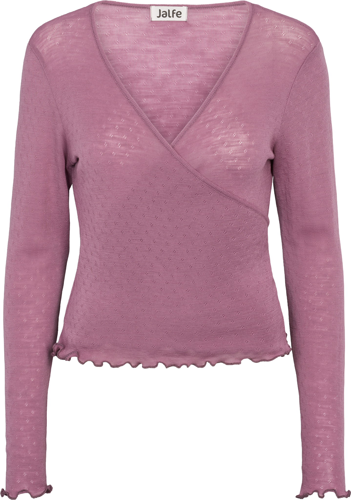 Wrap shirt eyelet merino