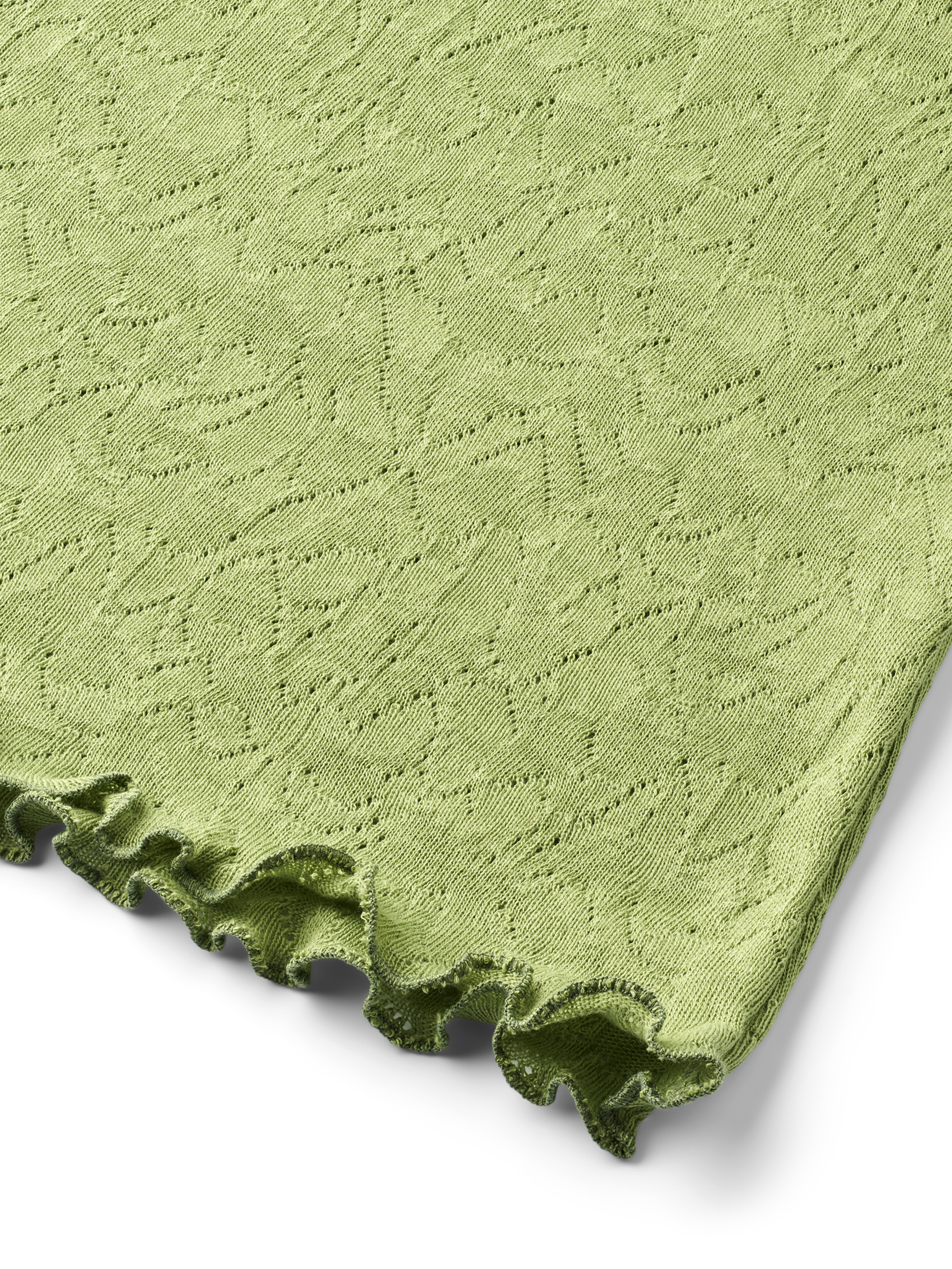 Frill shirt s/s jacquard organic cotton