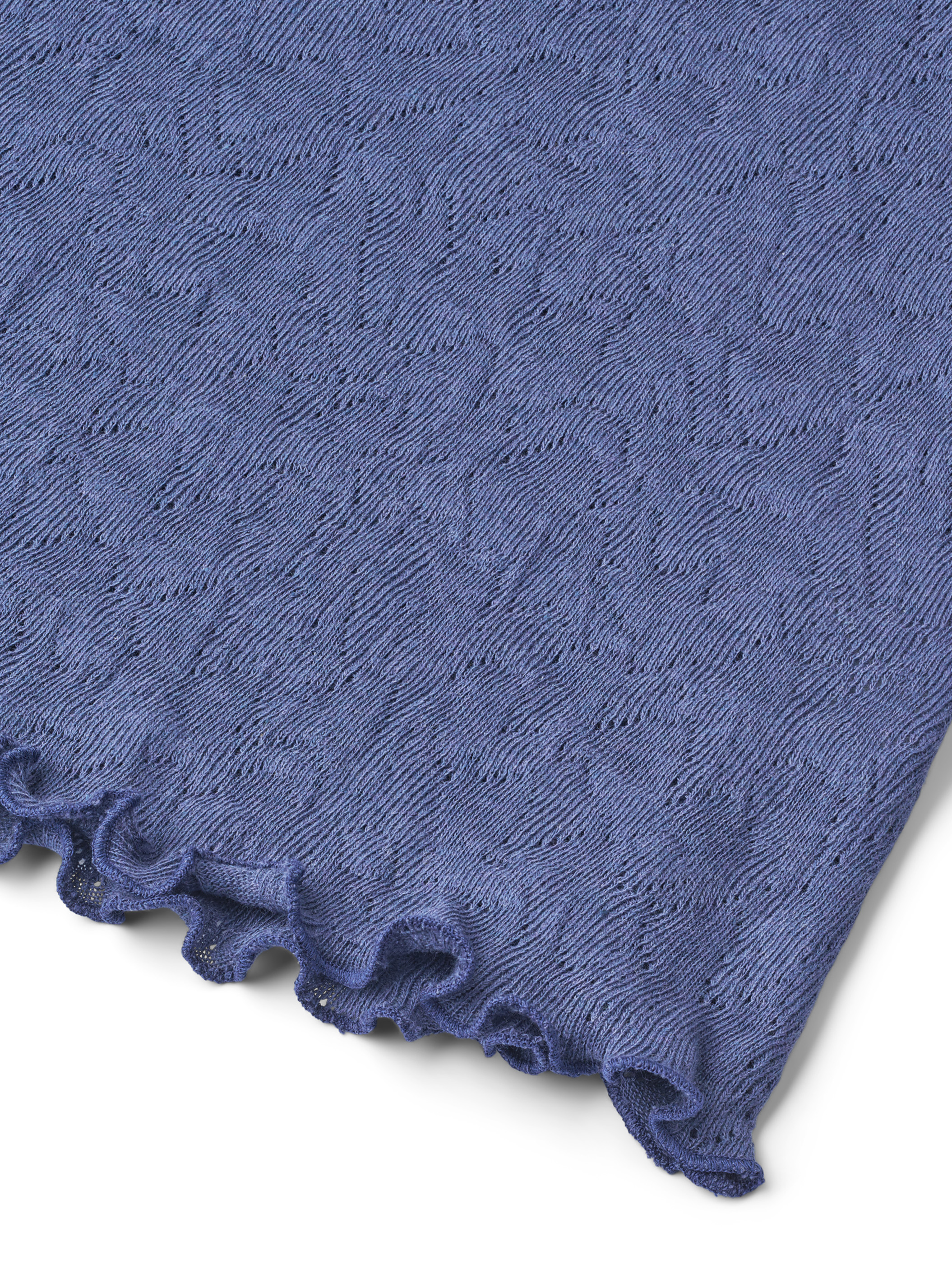 Frill shirt s/s jacquard organic cotton