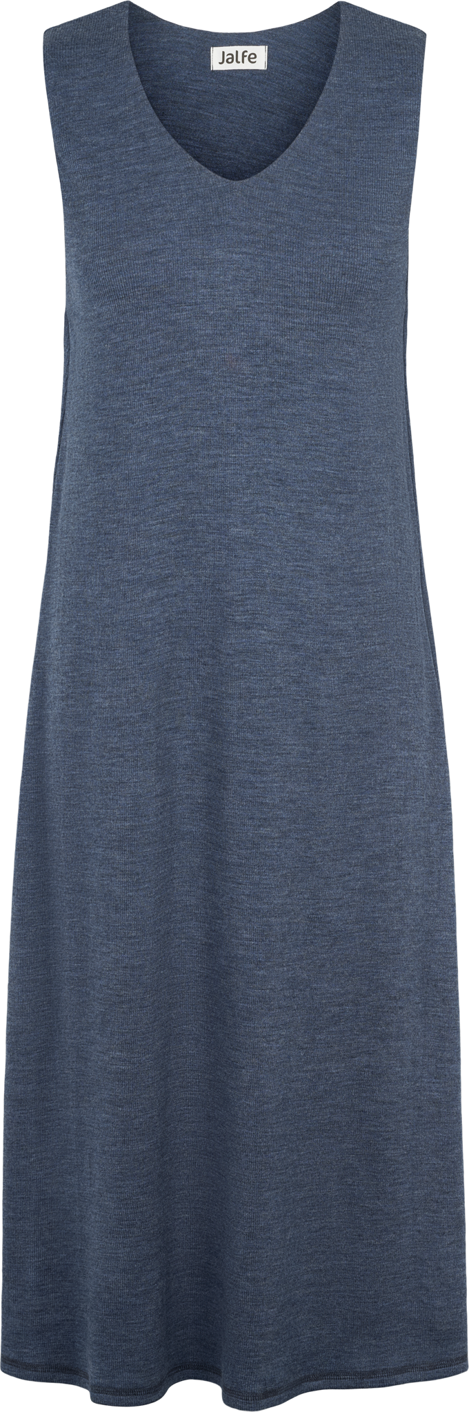 Dress V neck wool rib