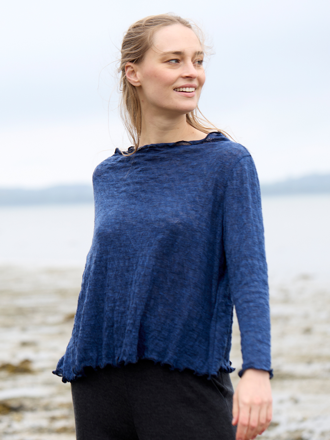 Oversize shirt jacquard merino