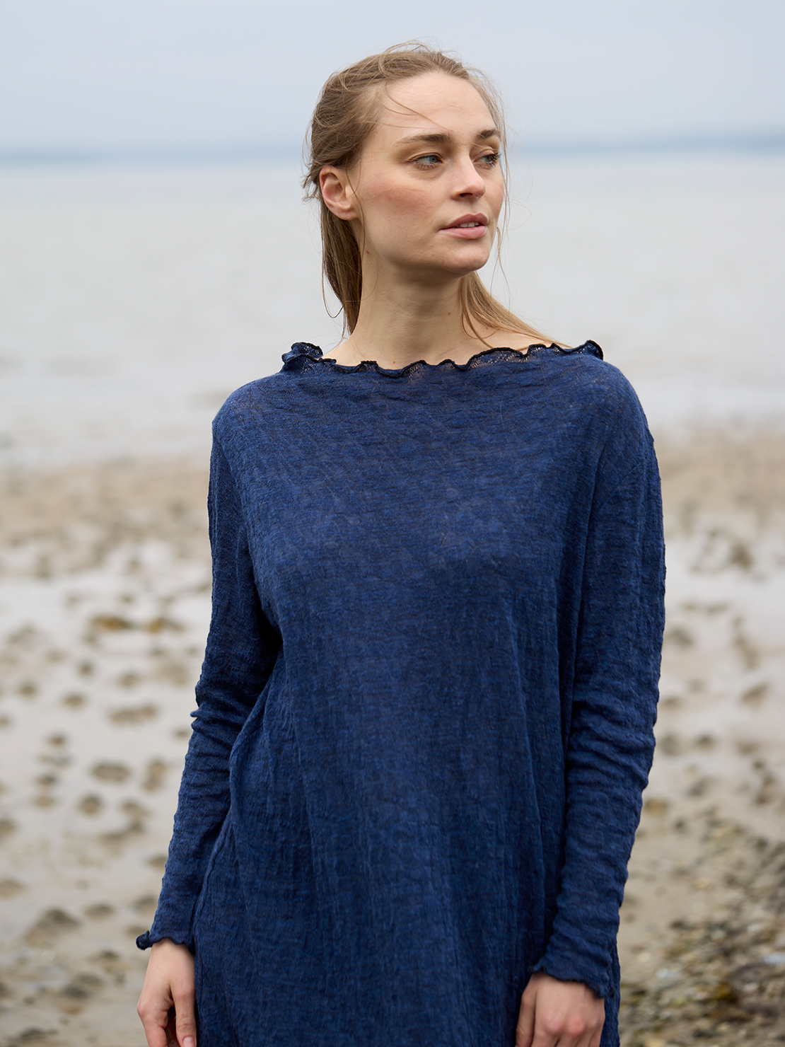 Oversize dress jacquard merino