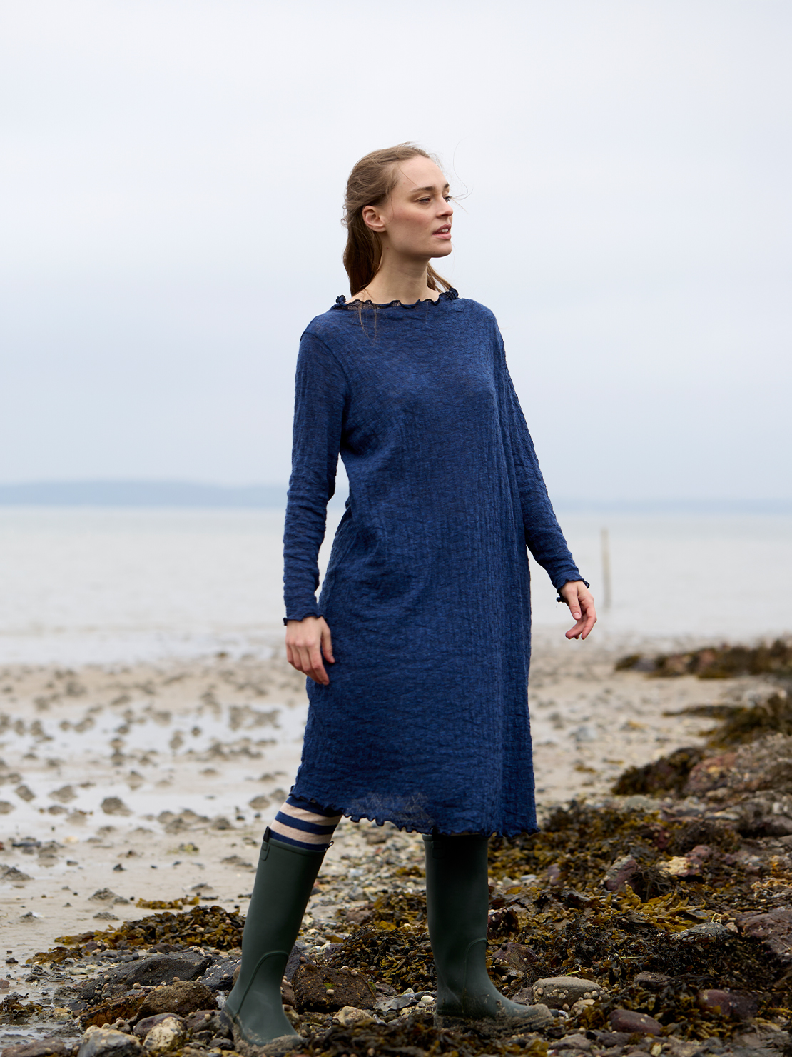 Oversize dress jacquard merino