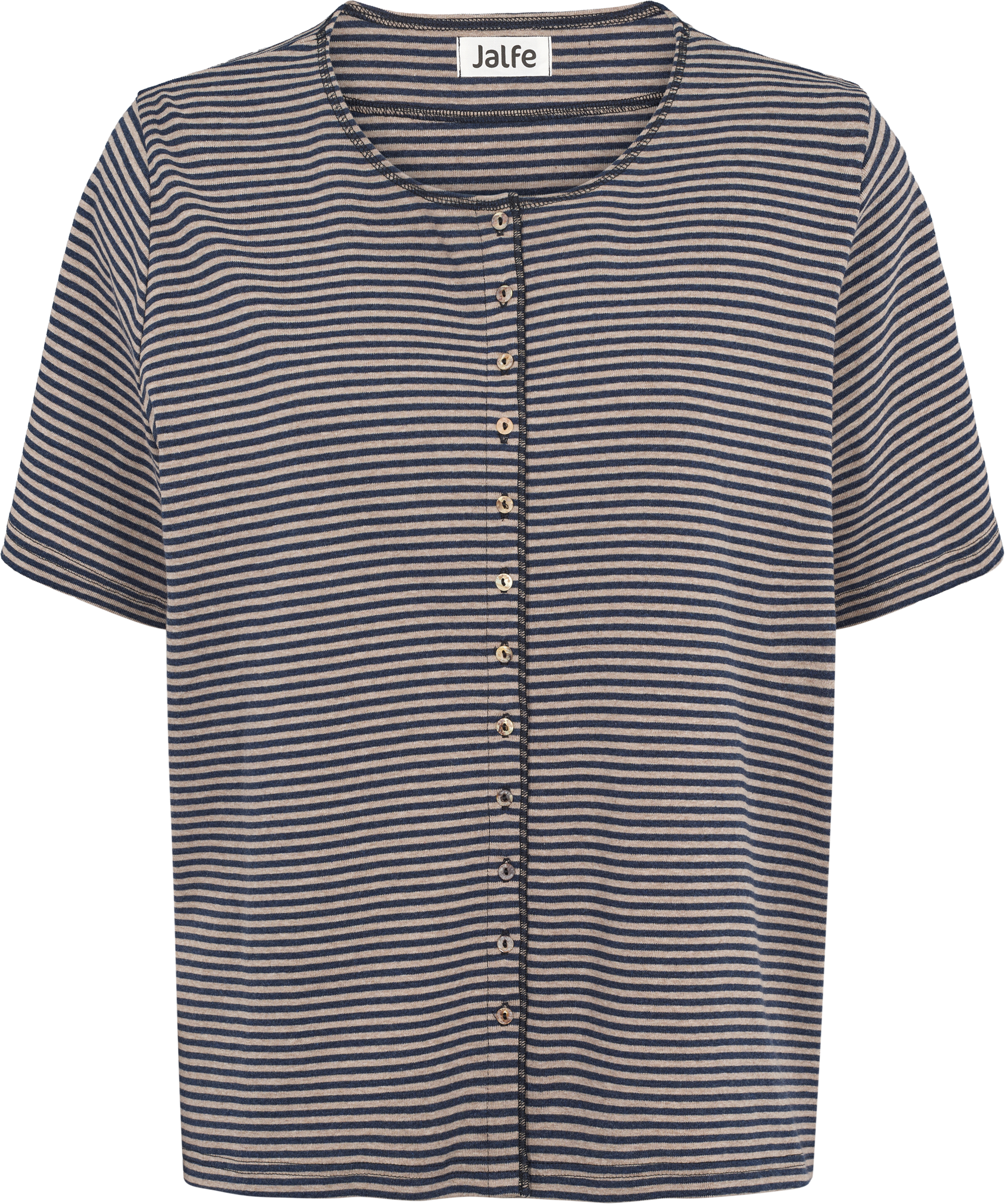 Boxy button shirt stripes organic cotton