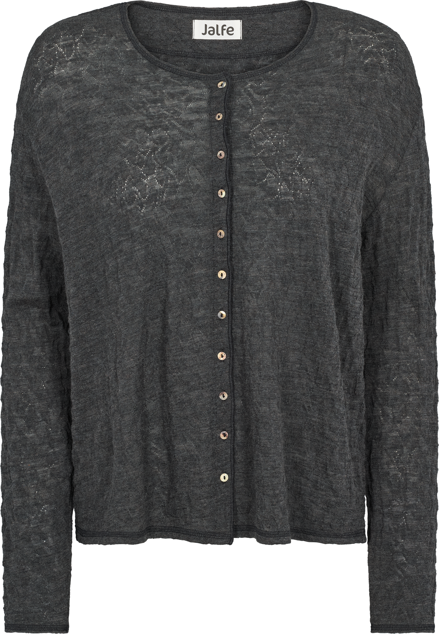 Boxy cardigan jacquard merino