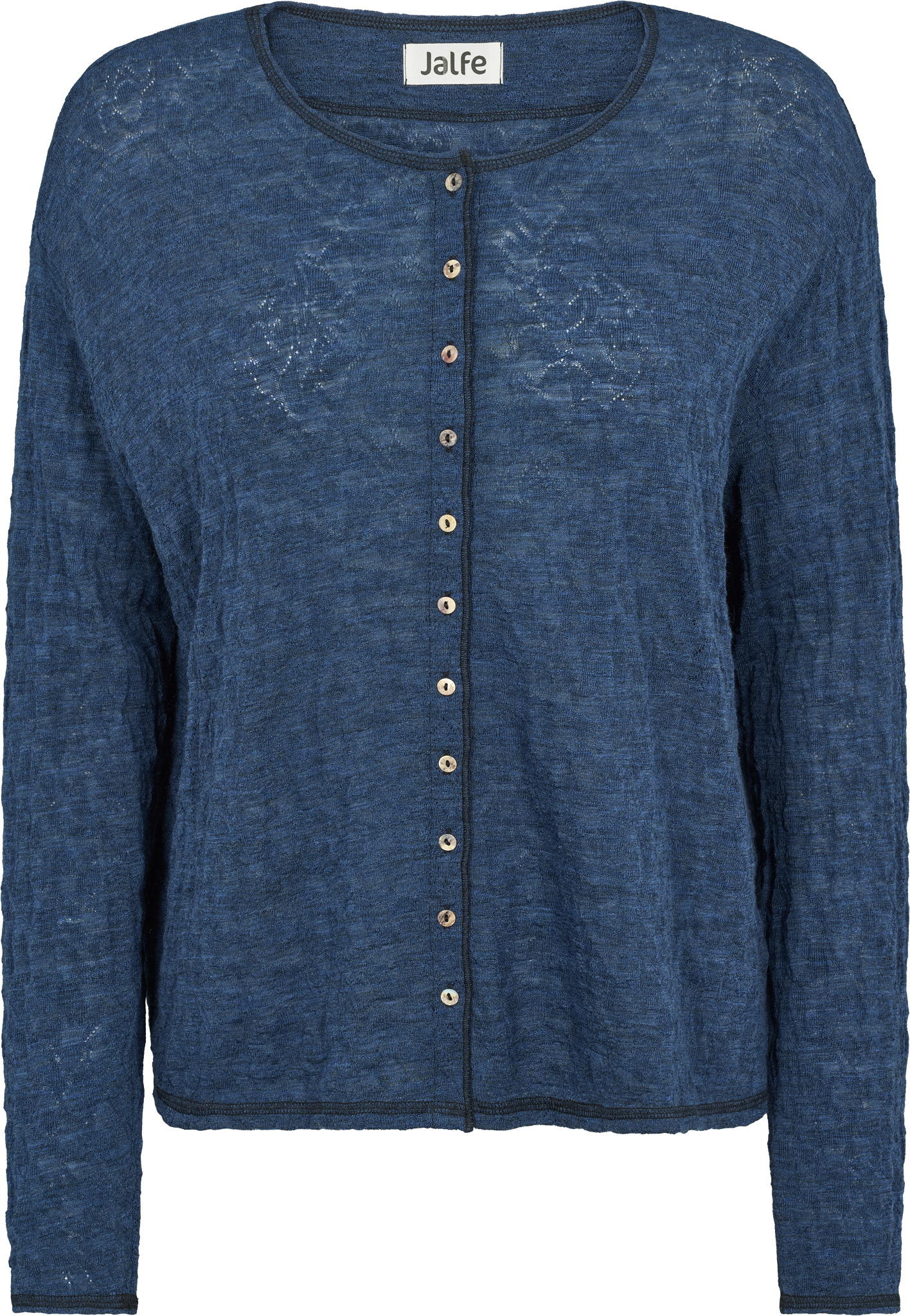 Boxy cardigan jacquard merino