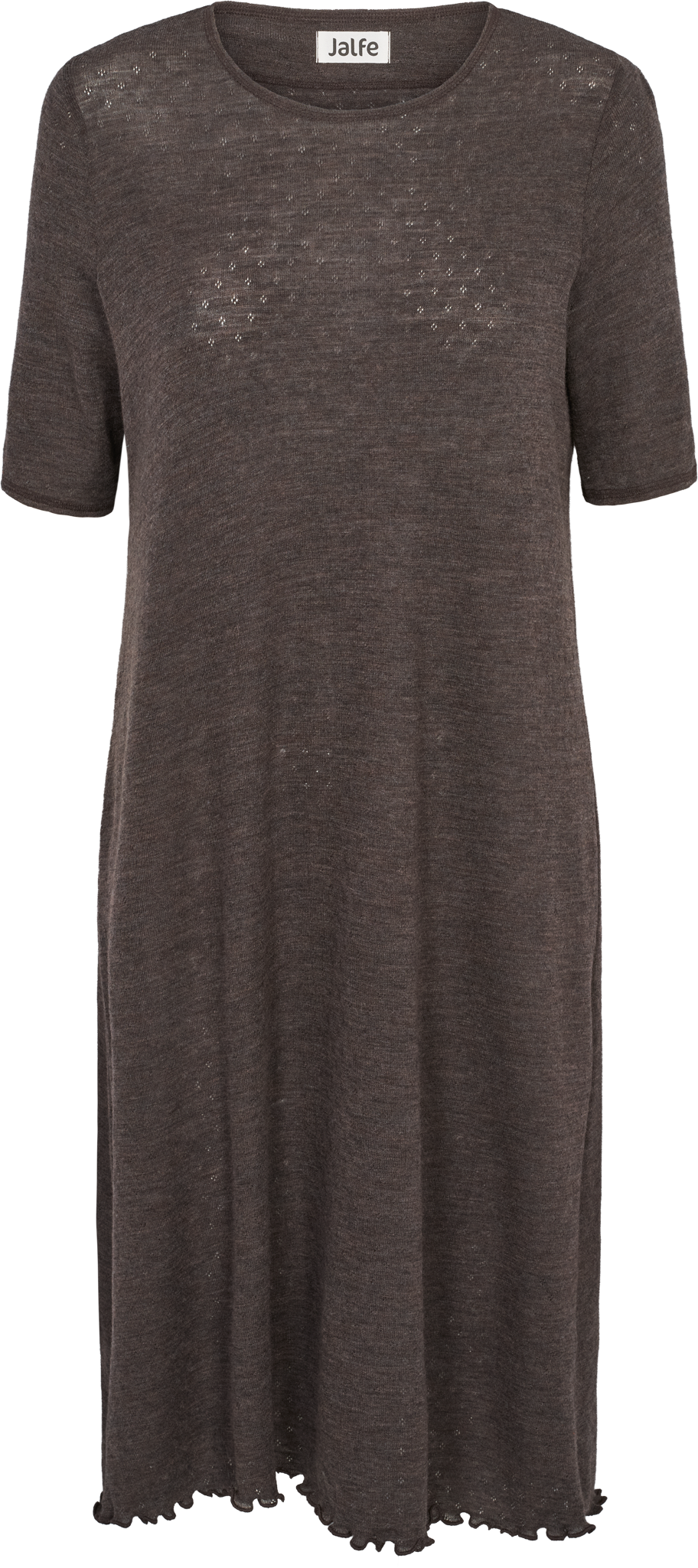 Dress s/s eyelet merino