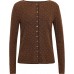 Cardigan uld prikker, brown