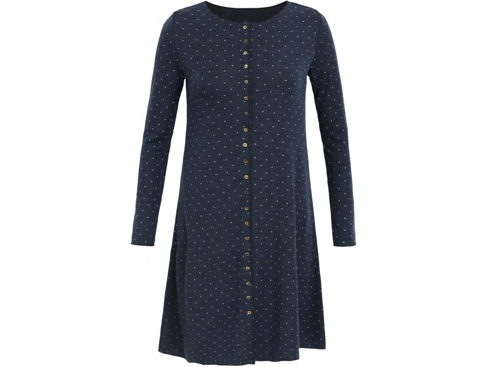 Button dress wool dots, jeansblue