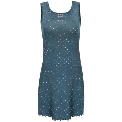 Basic dress wool dots, petrolgreen