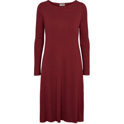 Dress wool rib knit melange, dark red