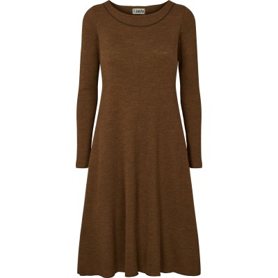 Dress wool rib knit melange, brown