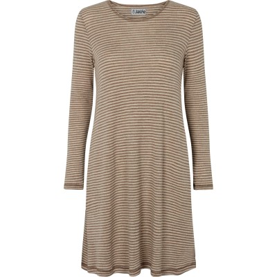 A-tunic wool narrow stripes, light brown-undyed