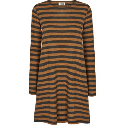A-tunic wool wide stripes, mustard-anthracite