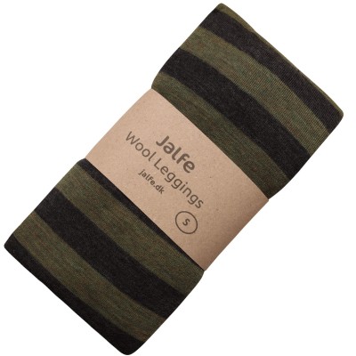 Leggings wool stripes, anthracite-olive
