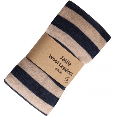 Leggings wool wide stripes, jeansblue-undyed