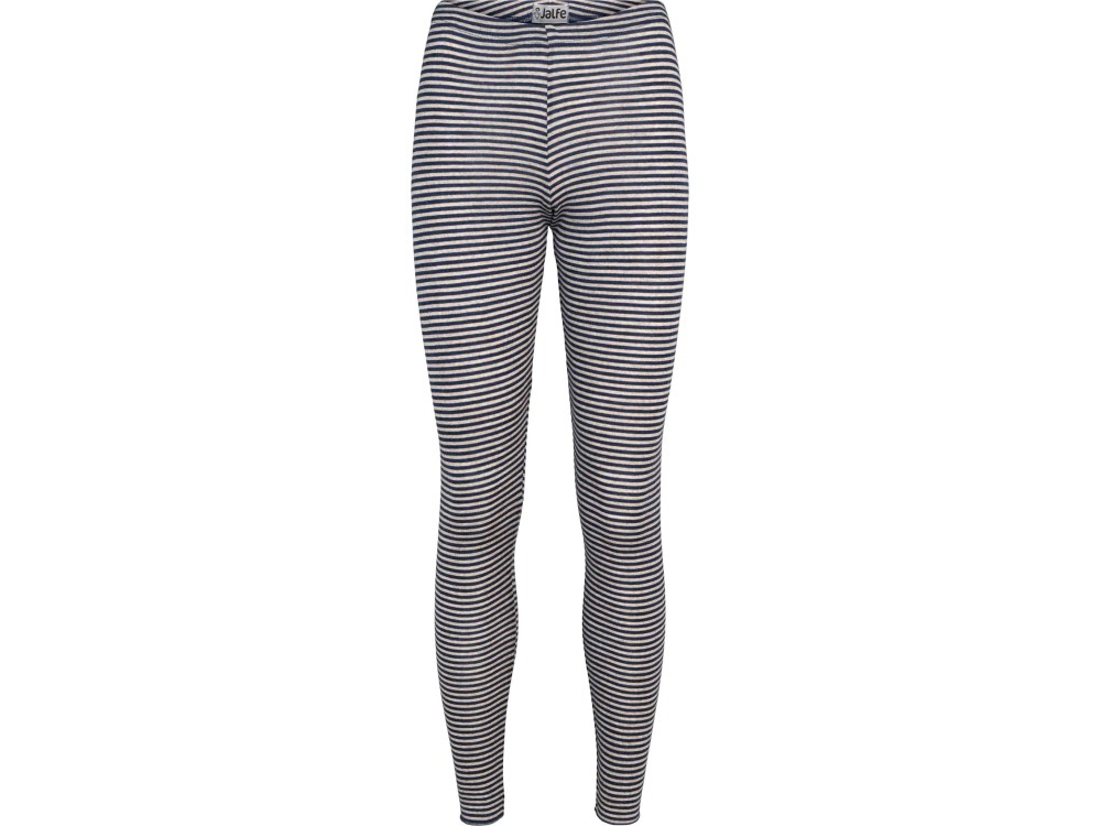 Leggings wool stripes, jeansblue-undyed