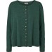 Oversize cardigan uld melange striber, turkis-pinetree