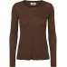 Shirt Wolle eyelet melange, brown