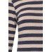 Shirt uld brede striber, jeansblå-natur