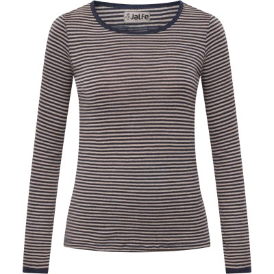Shirt wool narrow stripes, jeansblue-undyed