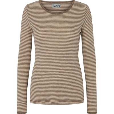 Shirt wool narrow stripes, light brown-undyed