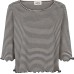 Oversize blouse organic cotton stripes, jeans-natural
