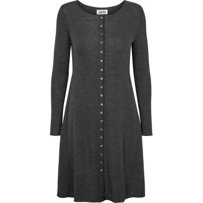 Button dress wool melange, anthracite