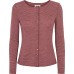 Cardigan wool stripes, dark red-natural