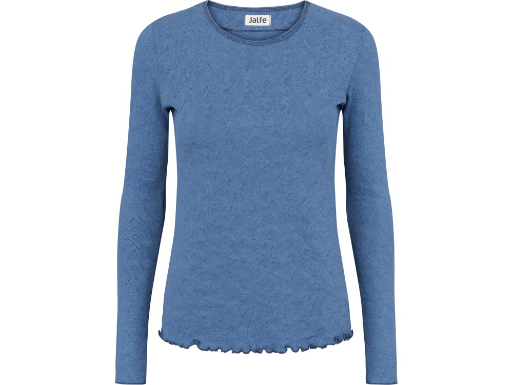 Shirt organic cotton jacquard, china blue