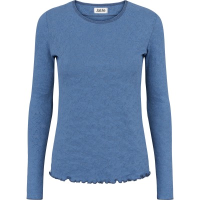 Shirt organic cotton jacquard, china blue