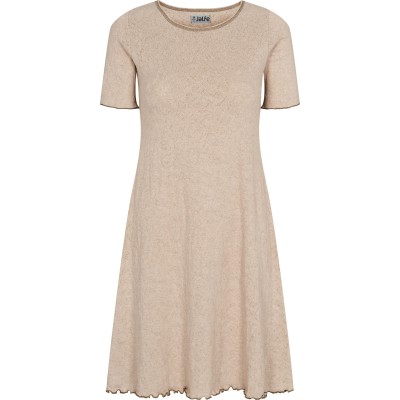 Dress s/s organic cotton jacquard, undyed