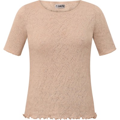 Shirt s/s organic cotton jacquard,  undyed