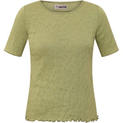 Shirt s/s organic cotton jacquard,  light green