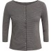 Cardigan 3/4 sl. organic cotton stripes,  anthracite-grey