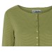 Cardigan 3/4 sl. organic cotton stripes, army-light green
