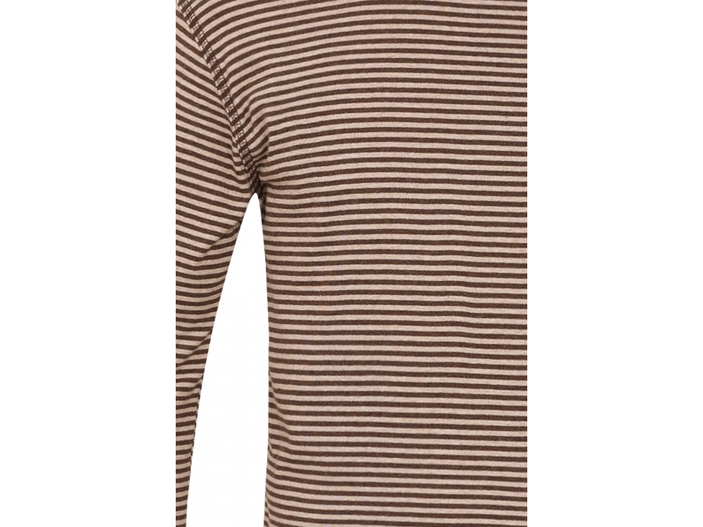 Men´s shirt organic cotton stripes,  brown-undyed