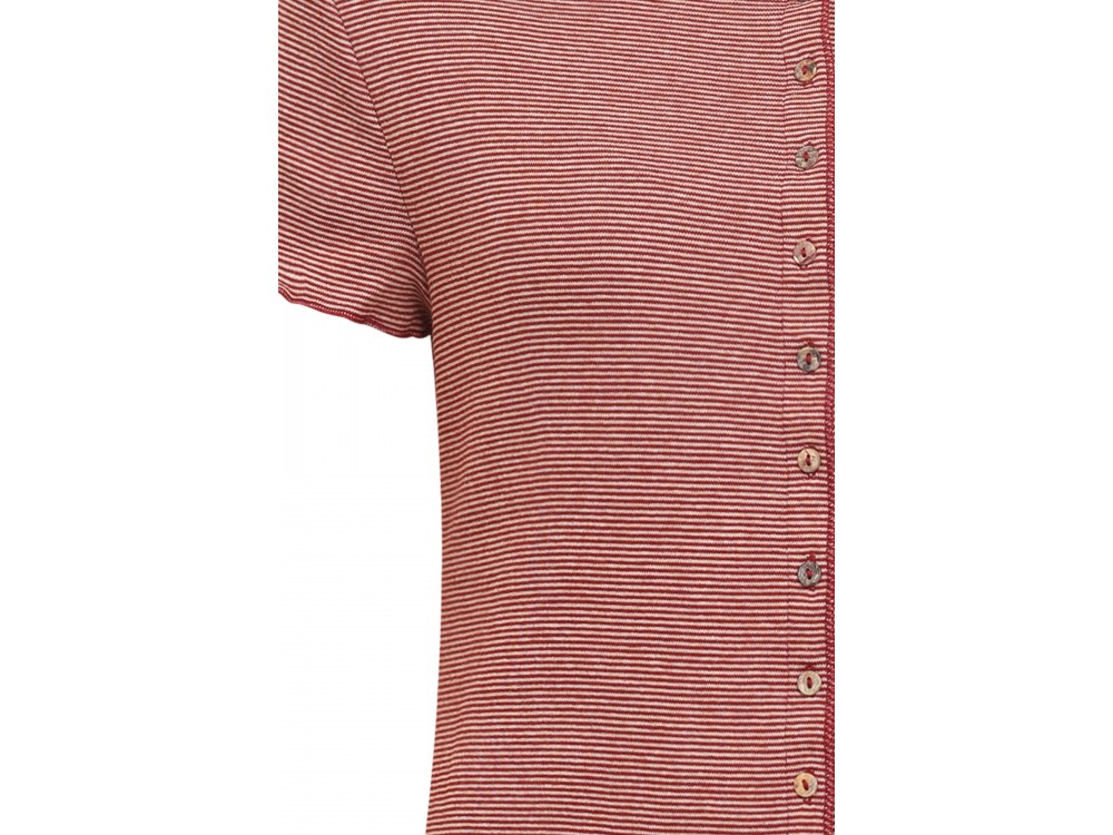 Button dress organic cotton stripes,  rust-undyed