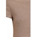 Button dress organic cotton stripes,  brown-undyed