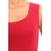 Basic dress organic cotton stripes, cerise-red