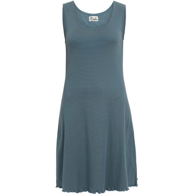 Basic dress organic cotton stripes, blue-petrol