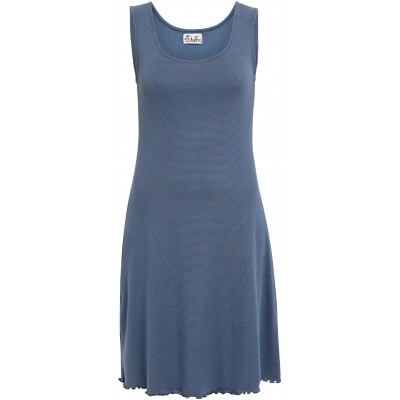 Basic dress organic cotton stripes, blue-dark blue