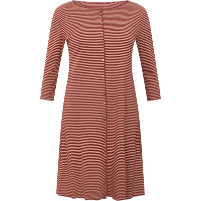 Button dress 3/4 s. organic cotton stripes, rust-undyed