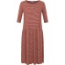 Dress 3/4 sl. dress organic cotton stripes, rust-undyed